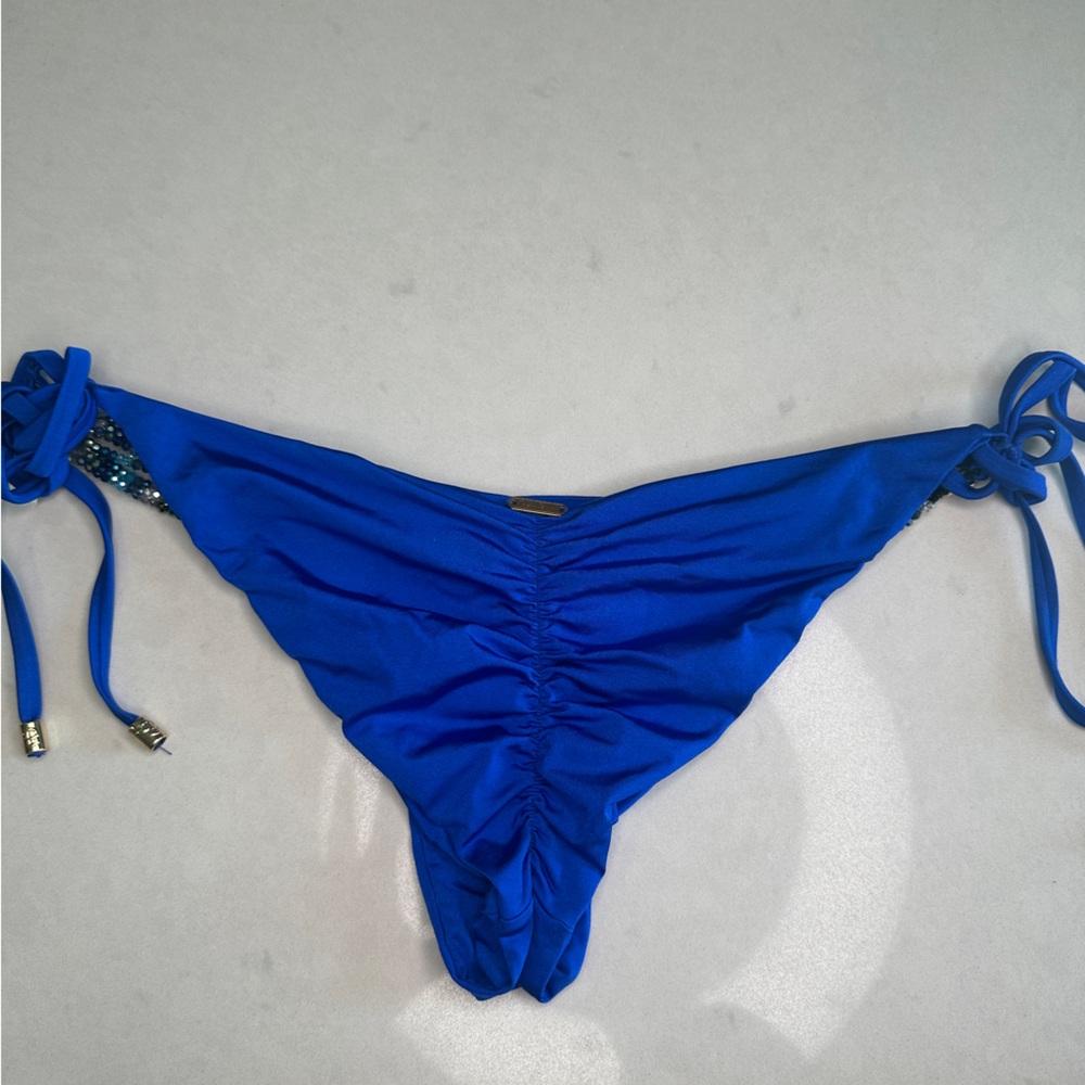 Beach Bunny Rare Beaded Sapphire Blue Bikini Luxury Swim Set | Size M & S - Picture 14 of 17